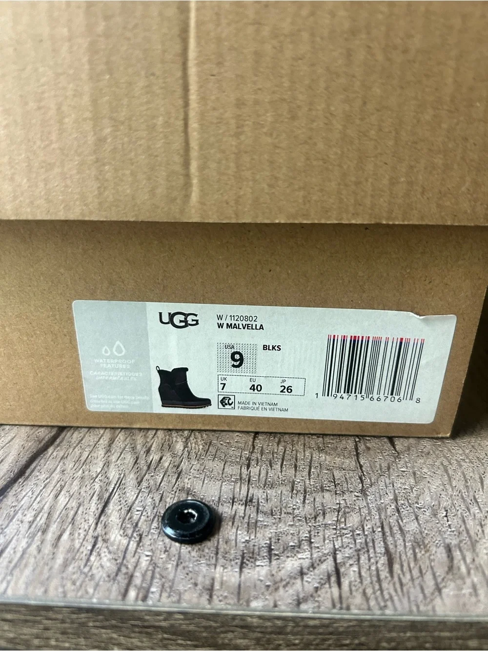 UGG Mavella Black Suede Shearling Wedge Ankle Boot.  Sz 9.